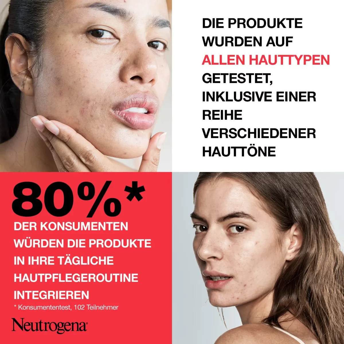 80% der Konsumenten würden die Produkte in ihre tägliche Hautpflege-Routine integrieren. Nach einem Konsumententest mit 102 Teilnehmern.