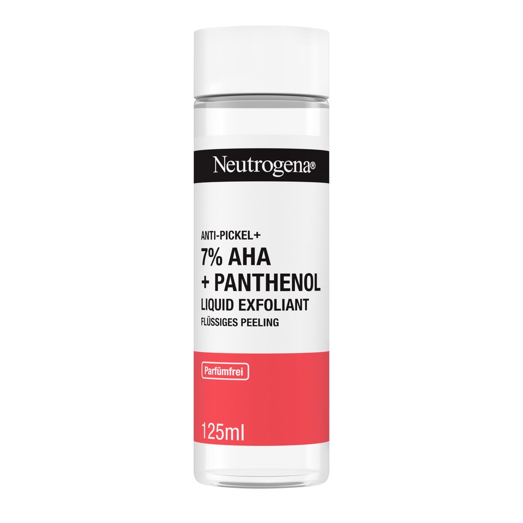 Neutrogena Anti Pickel+ Liquid Exfoliant mit 7 % AHA und Panthenol – Flüssiges Peeling.
