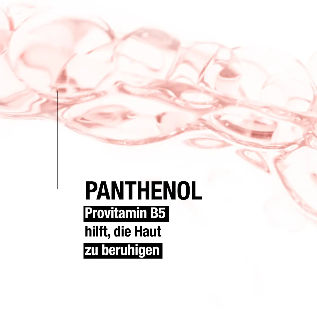 Panthenol Provitamin B5 hilft, die Haut zu beruhigen.