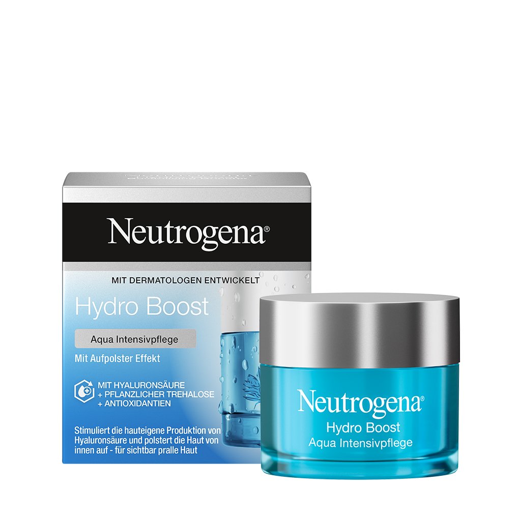 Verpackung der Neutrogena® Hydro Boost Aqua Intensivpflege von vorn